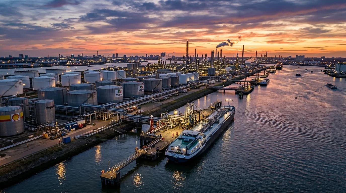 Port of Rotterdam Botlek petrochemical and jetty facilities